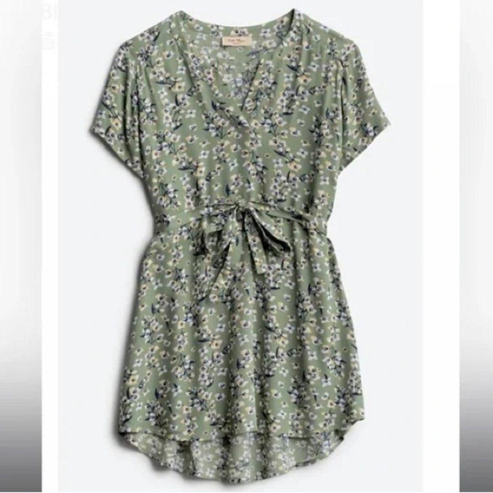 Full Moon Maternity green floral top